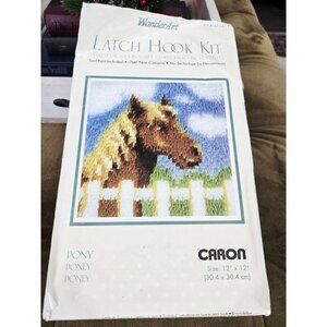 WonderArt Caron Latch Hook Kit Art# 4714 Poney Poney Poney 12x12